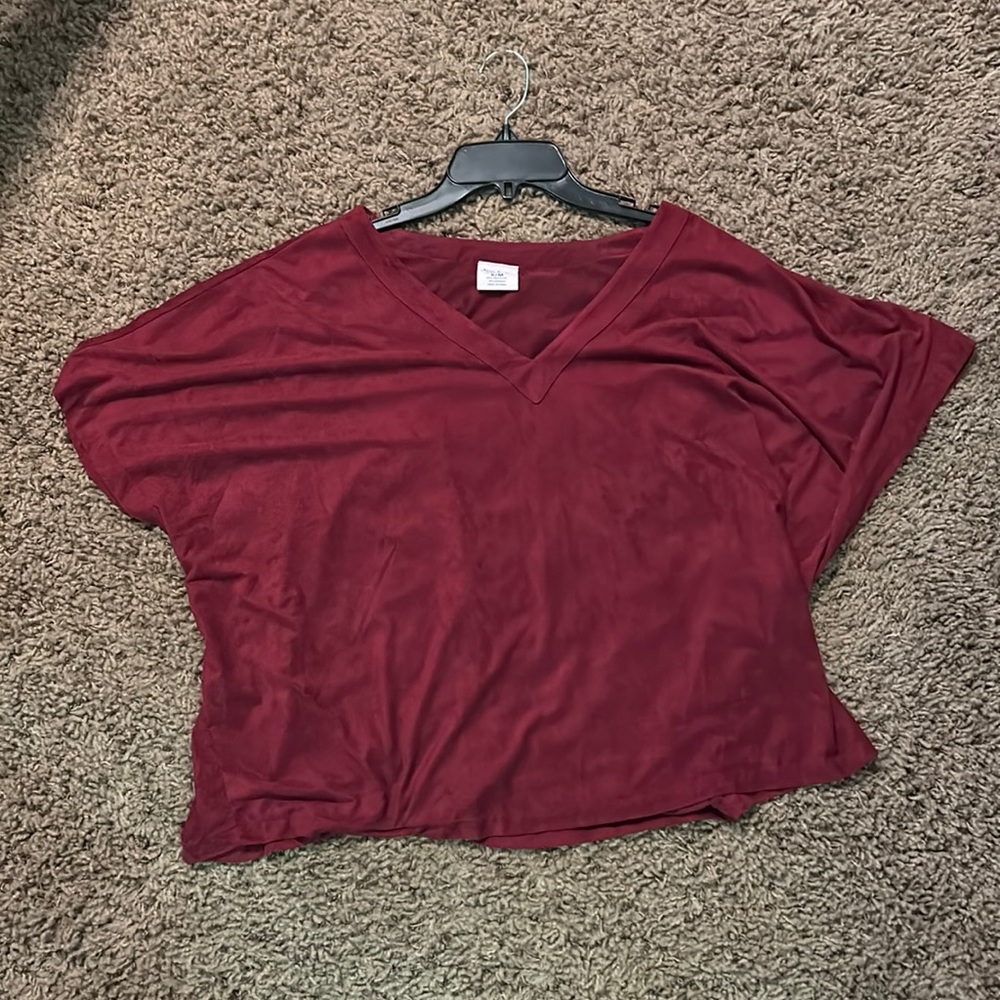 Maroon velvet top